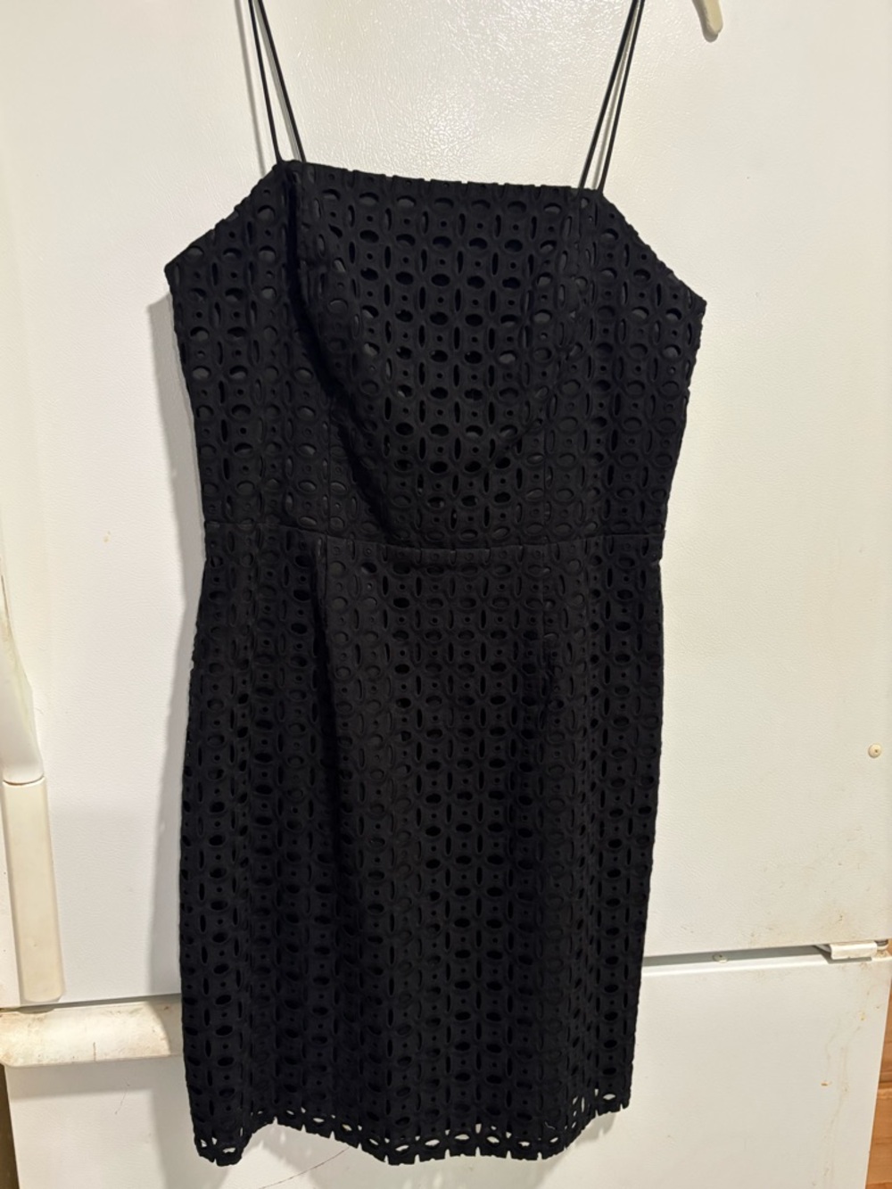 Banana Republic Black Eyelet Spaghetti-Strap Midi Dress